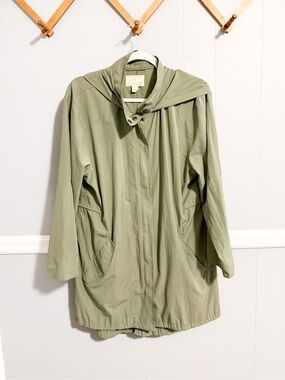 Caslon Green Rain Jacket Windbreaker